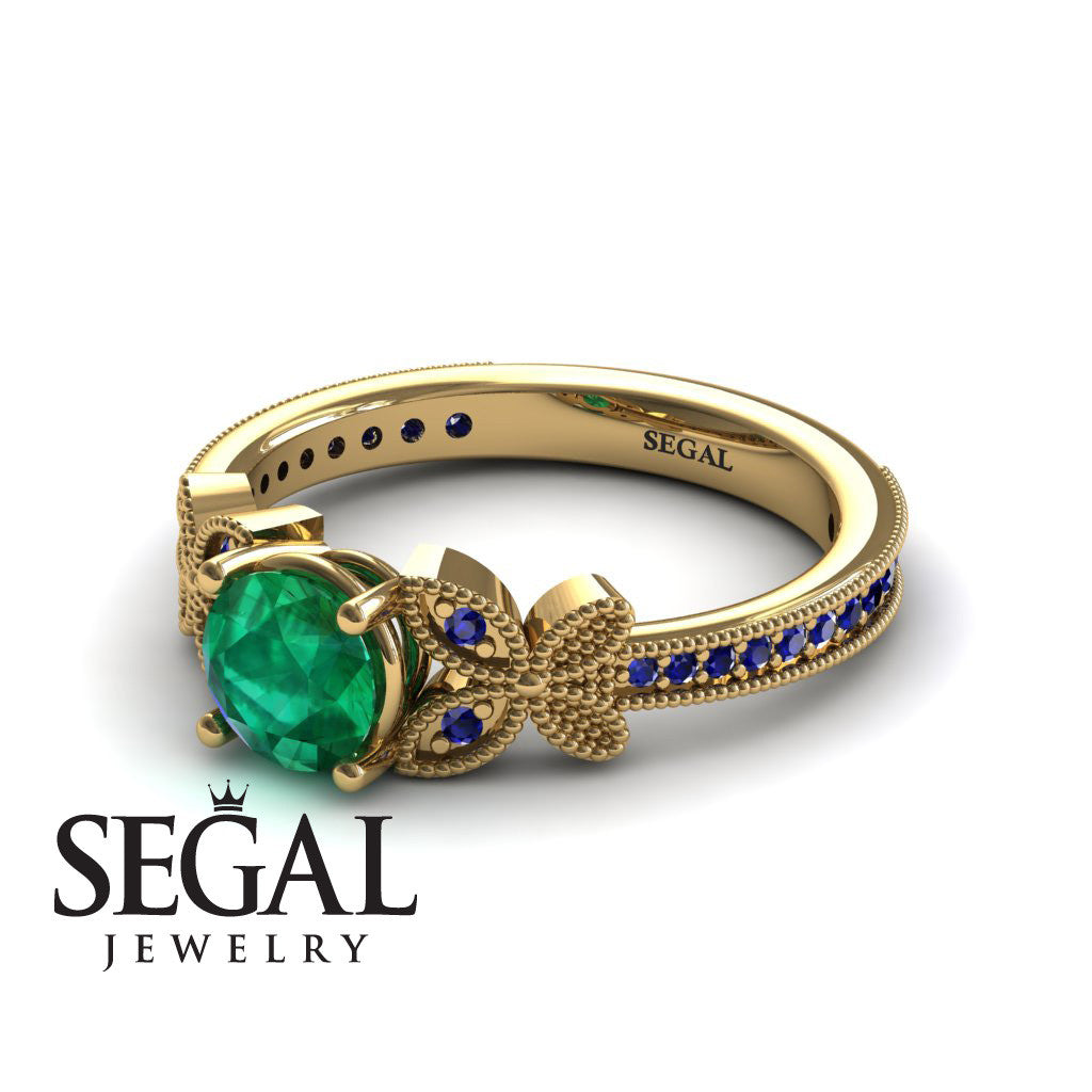The Butterfly Stairs Green Emerald Ring- Amelia no. 7